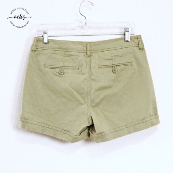 Liverpool Buddy Mid Rise Trouser Cotton Blend Shorts Green Women 6/28 - Picture 3 of 9